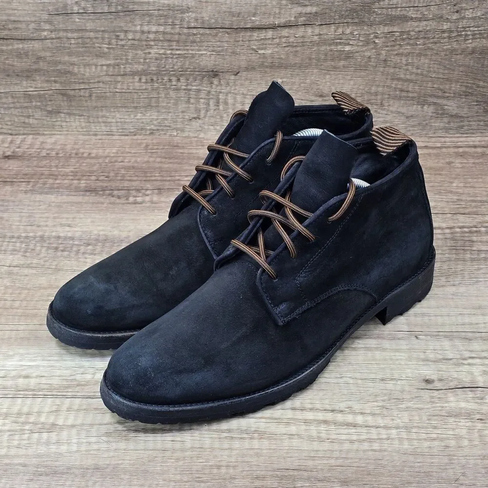 Billy Reid Short Anderson Men's Size 10.5 Black Suede Ankle Boots Made In Italy